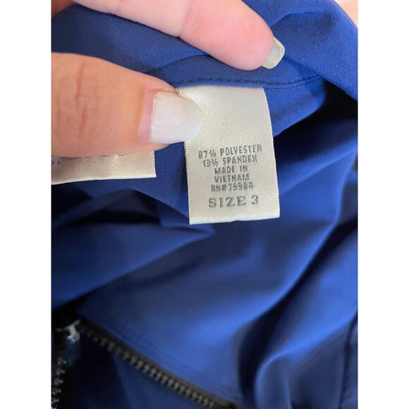 Chico's Synergy Lightweight Workout Jacket Blue Black Size 12-14 (Chico Size 2) - Picture 8 of 8